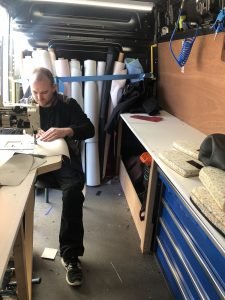 Mobile ReUpholstery WorkShop in Use